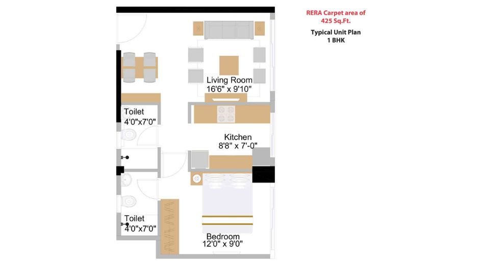 Naman-Premier-Floor-Plan-1-BHK-425-Sqft