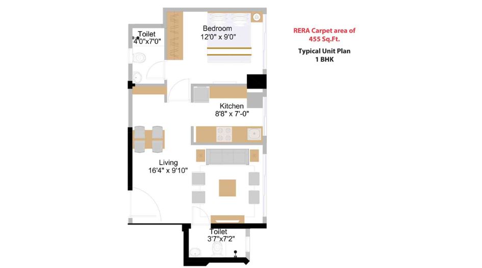 Naman-Premier-Floor-Plan-1-BHK-455-Sqft