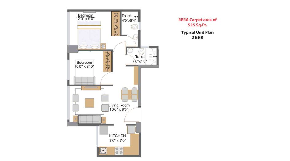 Naman-Premier-Floor-Plan-2-BHK-525-Sqft
