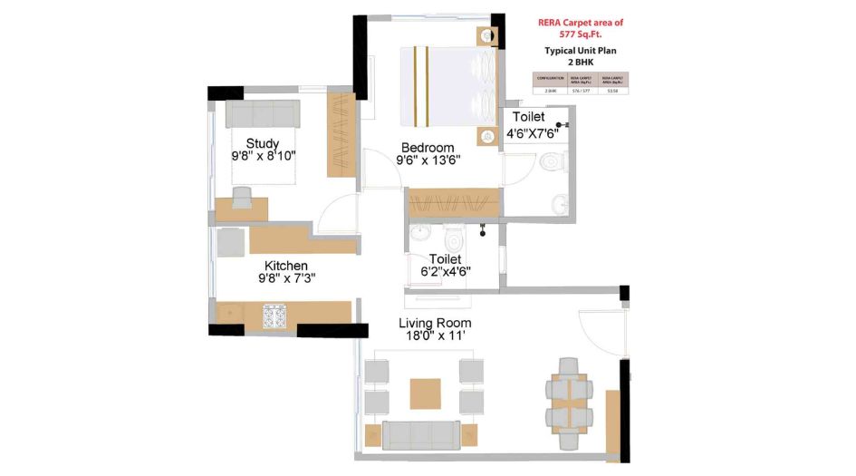 Naman-Premier-Floor-Plan-2-BHK-577-Sqft