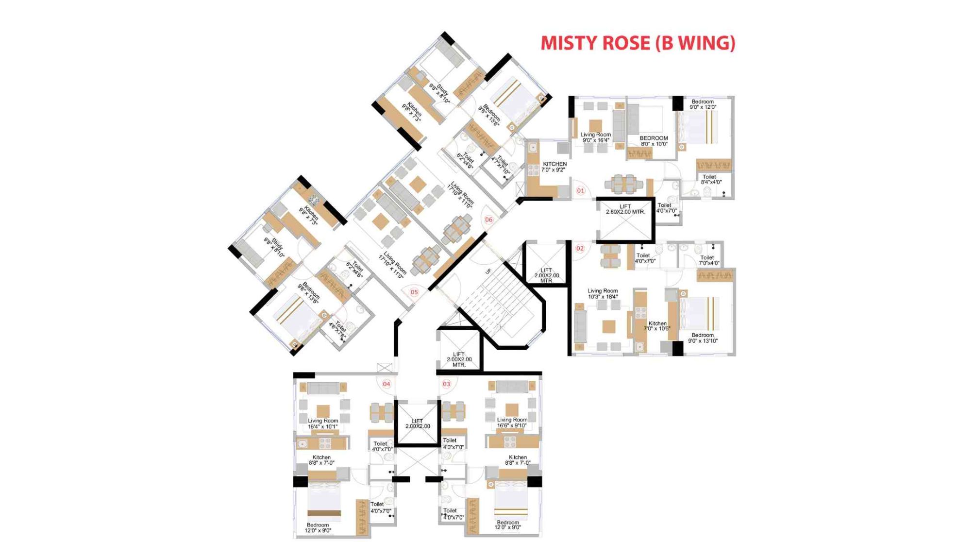 Naman-Premier-Floor-Plan-Misty-Rose-B-Wing
